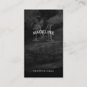 Klassisches Monogramm | Schwarze Textur Visitenkarte (Vorderseite)