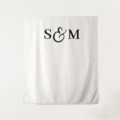 Klassisches Monogramm-Skript-Ampersand-Hochzeit Wandteppich (Vorderseite)