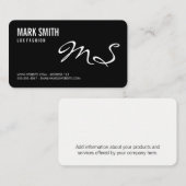 Klassisches Monogramm (Skripttyp) Visitenkarte (Vorne/Hinten)
