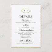 KLASSISCHES MONOGRAMM UND ROMANTISCHE KALLIGRAFISC BEGLEITKARTE (Vorderseite)