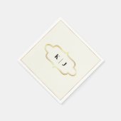 KLASSISCHES MONOGRAMM UND ROMANTISCHE KALLIGRAFISC SERVIETTE (Ecke)