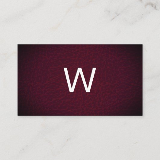 Klassisches Monogramm | Vignette Leather Visitenkarte (Vorderseite)