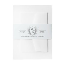 Klassisches Monogramm Vintages Wappen hellgrau coo Einladungsbanderole