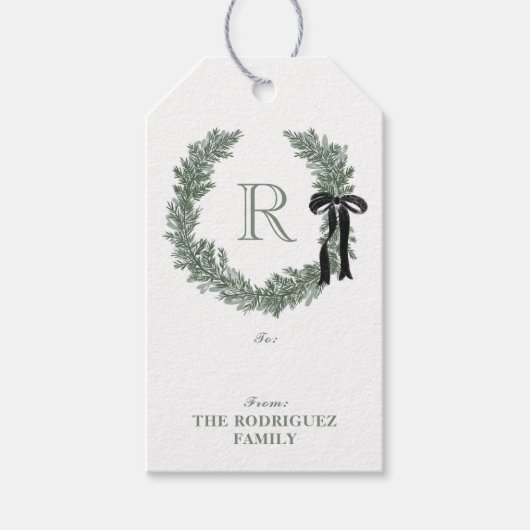 Klassisches Monogramm-Wappen Geschenkanhänger (Vorderseite)