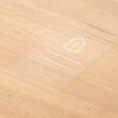 Klassisches Monogramm Wappen Transparente Hochzeit Acryleinladungen (Ablage )