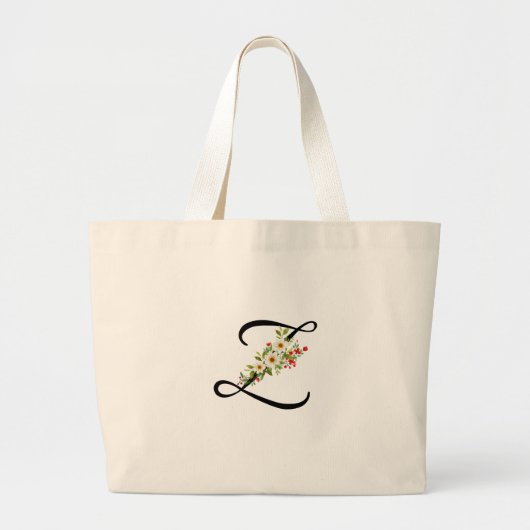 Klassisches Monogramm Z rot weiße Blume Mutter Ges Jumbo Stoffbeutel (Vorne)