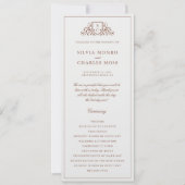 Klassisches Monorgam Brown & Ecru Hochzeitsprogram (Vorderseite)