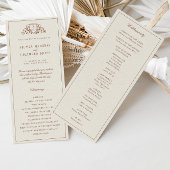 Klassisches Monorgam Brown & Ecru Hochzeitsprogram