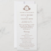 Klassisches Monorgam Brown & Ecru Hochzeitsprogram (Vorderseite)