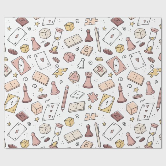 Klassisches Motherboard-Spielhandgezeichnet Nahtlo Geschenkpapier (Flach)