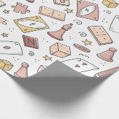 Klassisches Motherboard-Spielhandgezeichnet Nahtlo Geschenkpapier (Ecke)