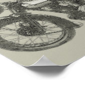 Klassisches Motorrad der alten Schule in den 20er Poster (Ecke)