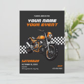 Klassisches Motorrad Einladung (Stehend Vorderseite)