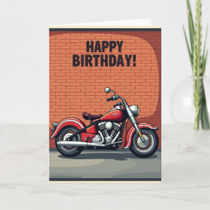 Klassisches Motorrad-Geburtstags-Kartenmotiv Karte