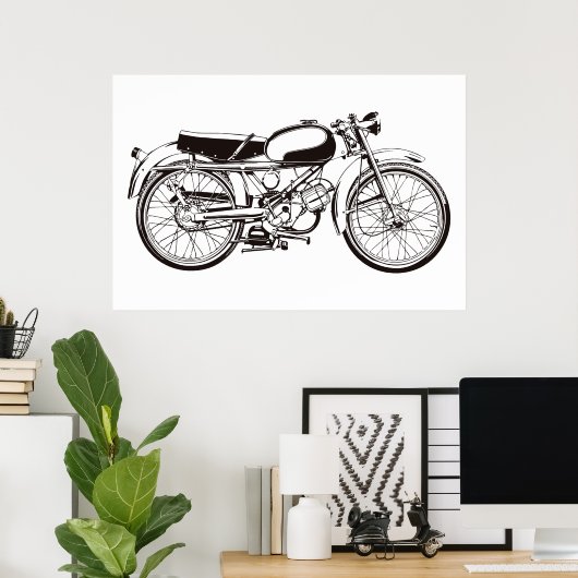Klassisches Motorrad I Poster (Heimbüro)