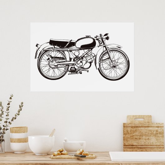 Klassisches Motorrad I Poster (Küche)