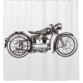 Klassisches Motorrad III Duschvorhang