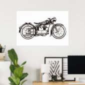 Klassisches Motorrad III Poster (Heimbüro)