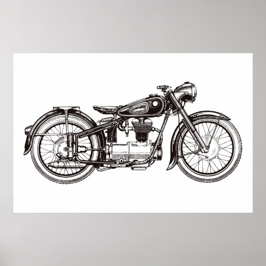 Klassisches Motorrad III Poster (Vorne)