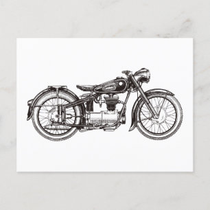 Klassisches Motorrad III Postkarte