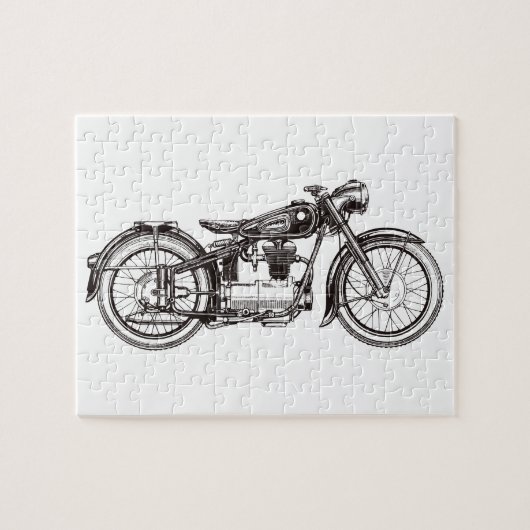 Klassisches Motorrad III Puzzle (Horizontal)