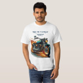 Klassisches Motorrad in Bewegung mit Flammen T-Shirt (Vorne ganz)