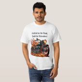 Klassisches Motorrad in Bewegung mit Flammen T-Shirt (Vorne ganz)