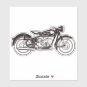 Klassisches Motorrad SMALL in Schwarzweiß Aufkleber (Blatt)