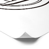 Klassisches Motorrad SMALL in Schwarzweiß Poster (Ecke)