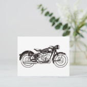 Klassisches Motorrad SMALL in Schwarzweiß Postkarte (Stehend Vorderseite)