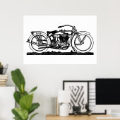 Klassisches Motorrad V Poster (Heimbüro)