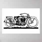Klassisches Motorrad V Poster (Vorne)