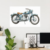 Klassisches Motorrad VII Poster (Heimbüro)