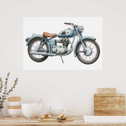 Klassisches Motorrad VII Poster (Küche)
