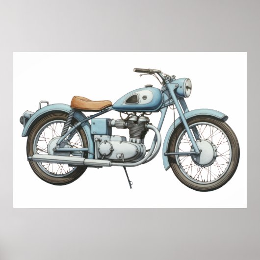 Klassisches Motorrad VII Poster (Vorne)