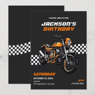 Klassisches Motorrad zum Geburtstag Einladung