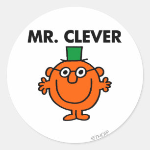 Klassisches Mr. Clever-Logo Runder Aufkleber