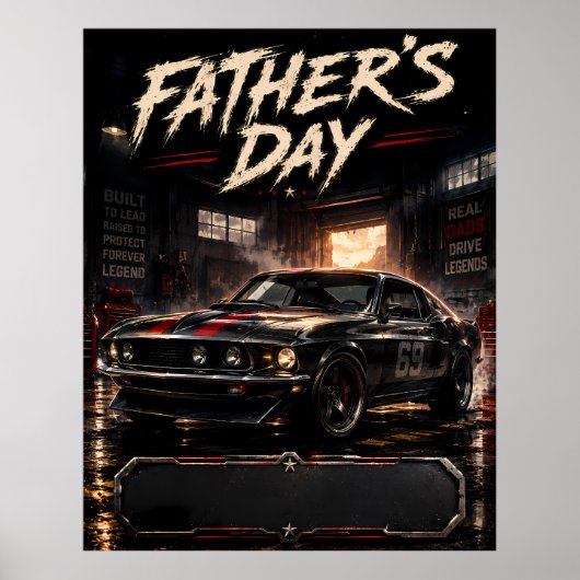 Klassisches Muscle-Car-Dad-Poster Poster (Vorne)