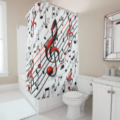 Klassisches Musical Chaos Red Black and White Duschvorhang (Beispiel)