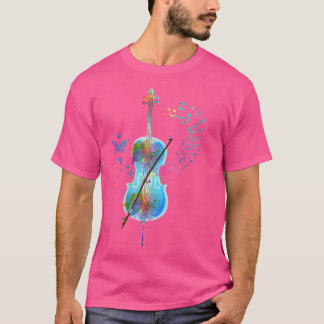 Klassisches Musikinstrument farbenfrohe Cello T-Shirt