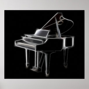 Klassisches Musikinstrument für Großpiano Poster