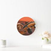 Klassisches Musikinstrument für Violine Runde Wanduhr (Zuhause)