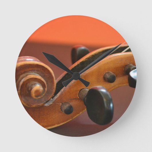 Klassisches Musikinstrument für Violine Runde Wanduhr (Vorderseite)