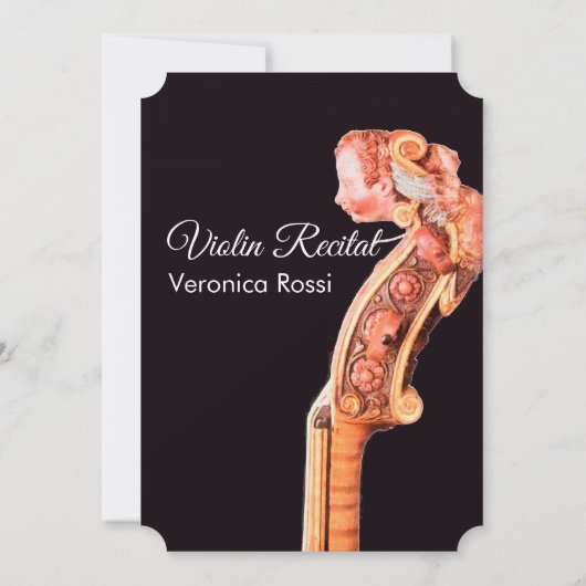 KLASSISCHES MUSIKKONZERT,RECITAL Geigenrollen brau Einladung (Rückseite)