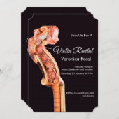 KLASSISCHES MUSIKKONZERT,RECITAL Geigenrollen brau Einladung (Vorne/Hinten)