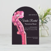 KLASSISCHES MUSIKKONZERT, RECITAL Geigenrollen Ros Einladung (Stehend Vorderseite)