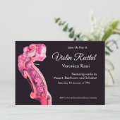 KLASSISCHES MUSIKKONZERT, RECITAL Geigenrollen Ros Einladung (Stehend Vorderseite)