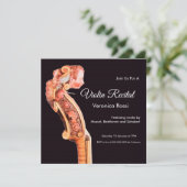 KLASSISCHES MUSIKKONZERT,RECITAL Violin Scroll Einladung (Stehend Vorderseite)