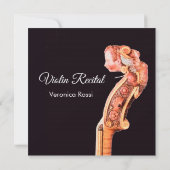 KLASSISCHES MUSIKKONZERT,RECITAL Violin Scroll Einladung (Rückseite)