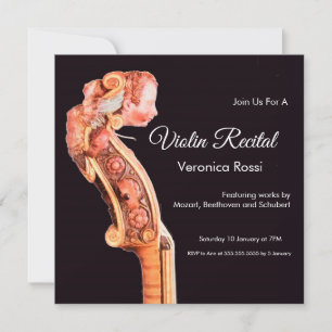KLASSISCHES MUSIKKONZERT,RECITAL Violin Scroll Einladung